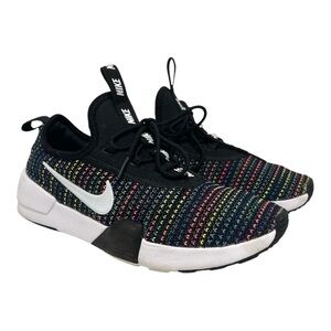 Nike Girls Ashin Modern Black Rainbow Knit Sneakers Athletic Shoes Youth 4.5